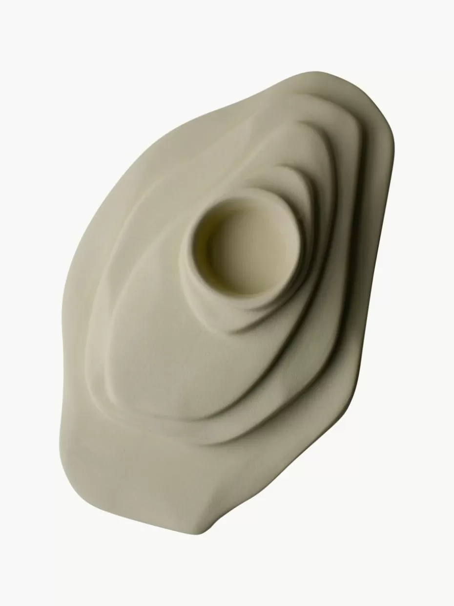 Teelichthalter-DBKD Teelichthalter Dune aus Keramik Hellbeige, matt