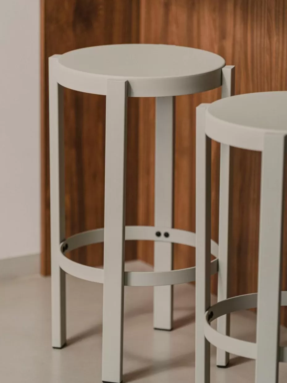 Barhocker-Noo.ma Thekenhocker Doon aus Metall Hellgrau