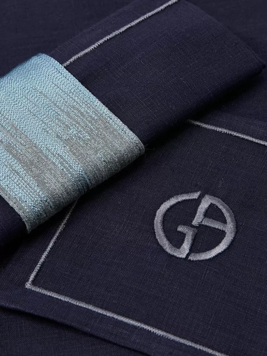 Untersetzer | Servietten & Ringe-Armani Casa Tischtextilien-Set Cool, 4-tlg. Blautöne