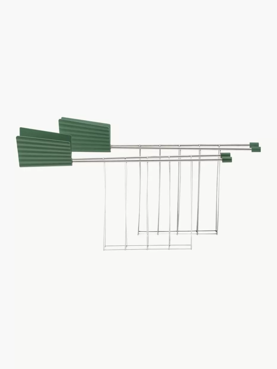 Toaster-Alessi Toasterzangen Plissé, 2 Stück Dunkelgrün