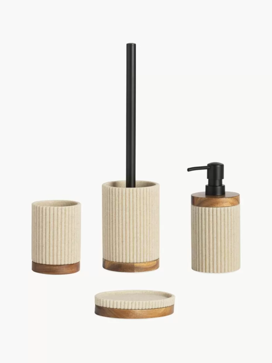 Toilettenbürsten-Andrea House Toilettenbürste Laura mit Holz-Dekor Hellbeige, Akazienholz