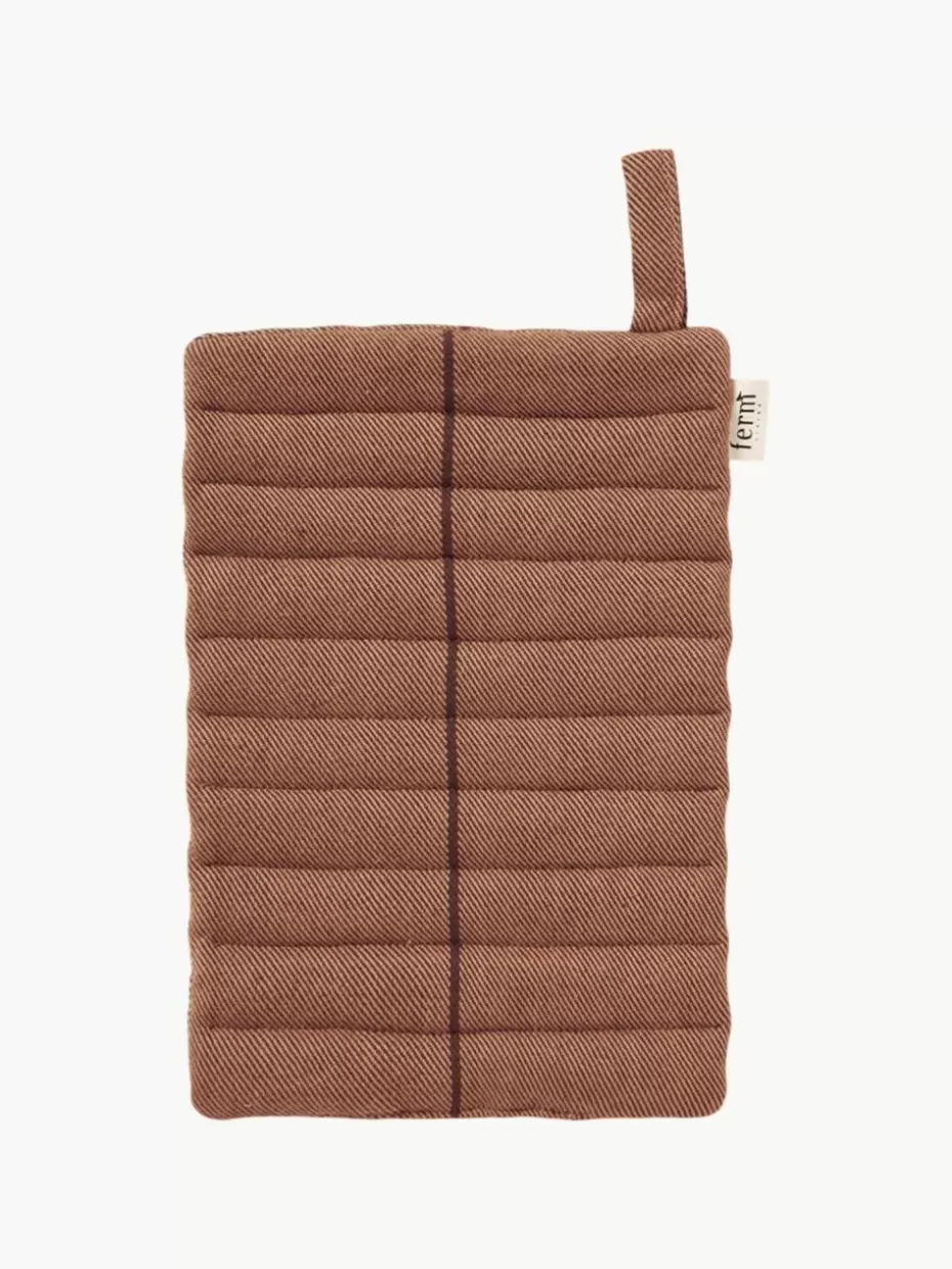 Küchentextilien | Küchentextilien-ferm LIVING Topflappen Ito aus Bio-Baumwolle, 2 Stück Brauntöne