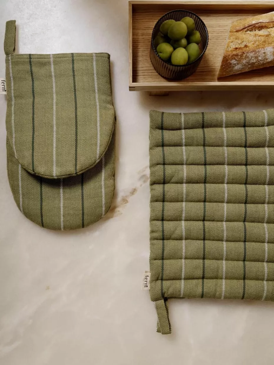 Küchentextilien | Küchentextilien-ferm LIVING Topflappen Ito aus Bio-Baumwolle, 2 Stück Grüntöne
