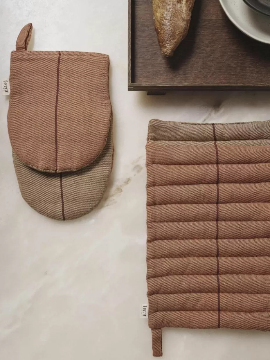 Küchentextilien | Küchentextilien-ferm LIVING Topflappen Ito aus Bio-Baumwolle, 2 Stück Brauntöne