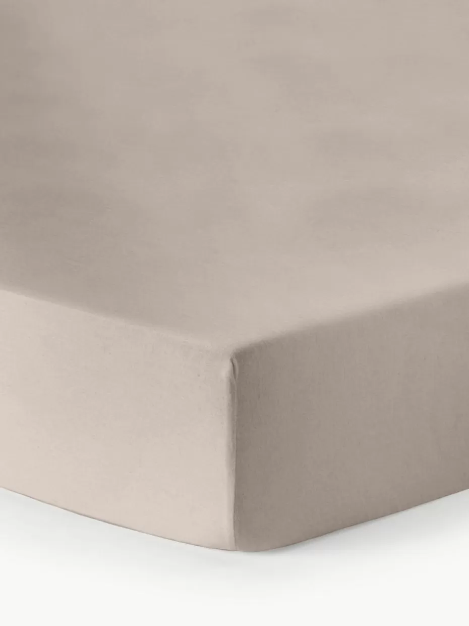 Spannbettlaken-Westwing Collection Topper-Spannbettlaken Biba, Flanell Beige