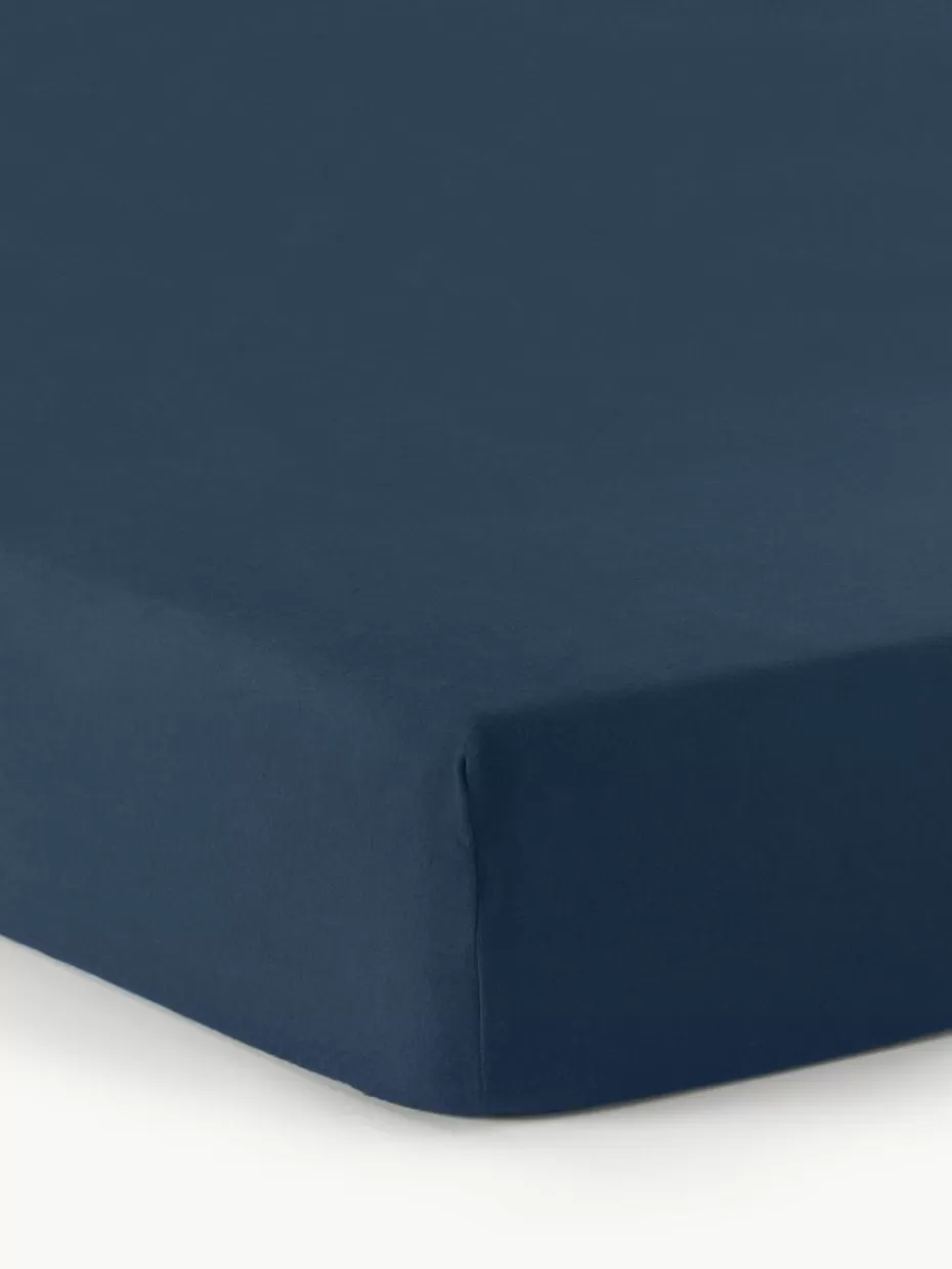 Spannbettlaken-Westwing Collection Topper-Spannbettlaken Biba, Flanell Dunkelblau