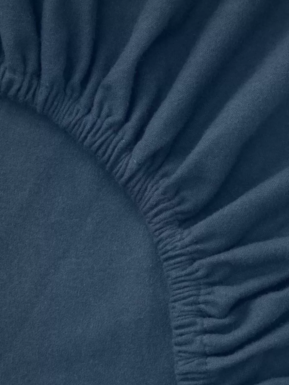 Spannbettlaken-Westwing Collection Topper-Spannbettlaken Biba, Flanell Dunkelblau