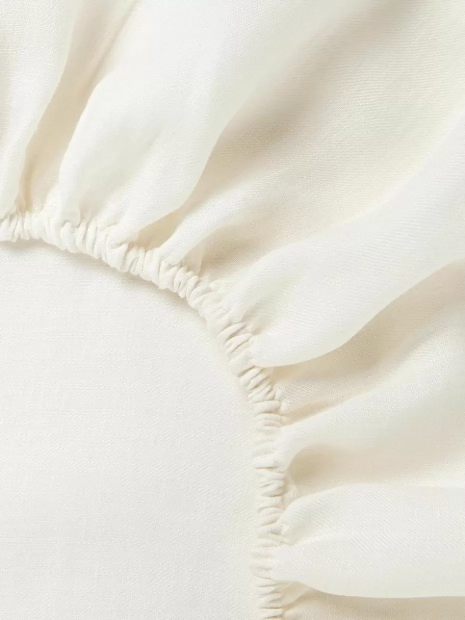 Spannbettlaken-Westwing Collection Topper-Spannbettlaken Linna, Leinen Off White
