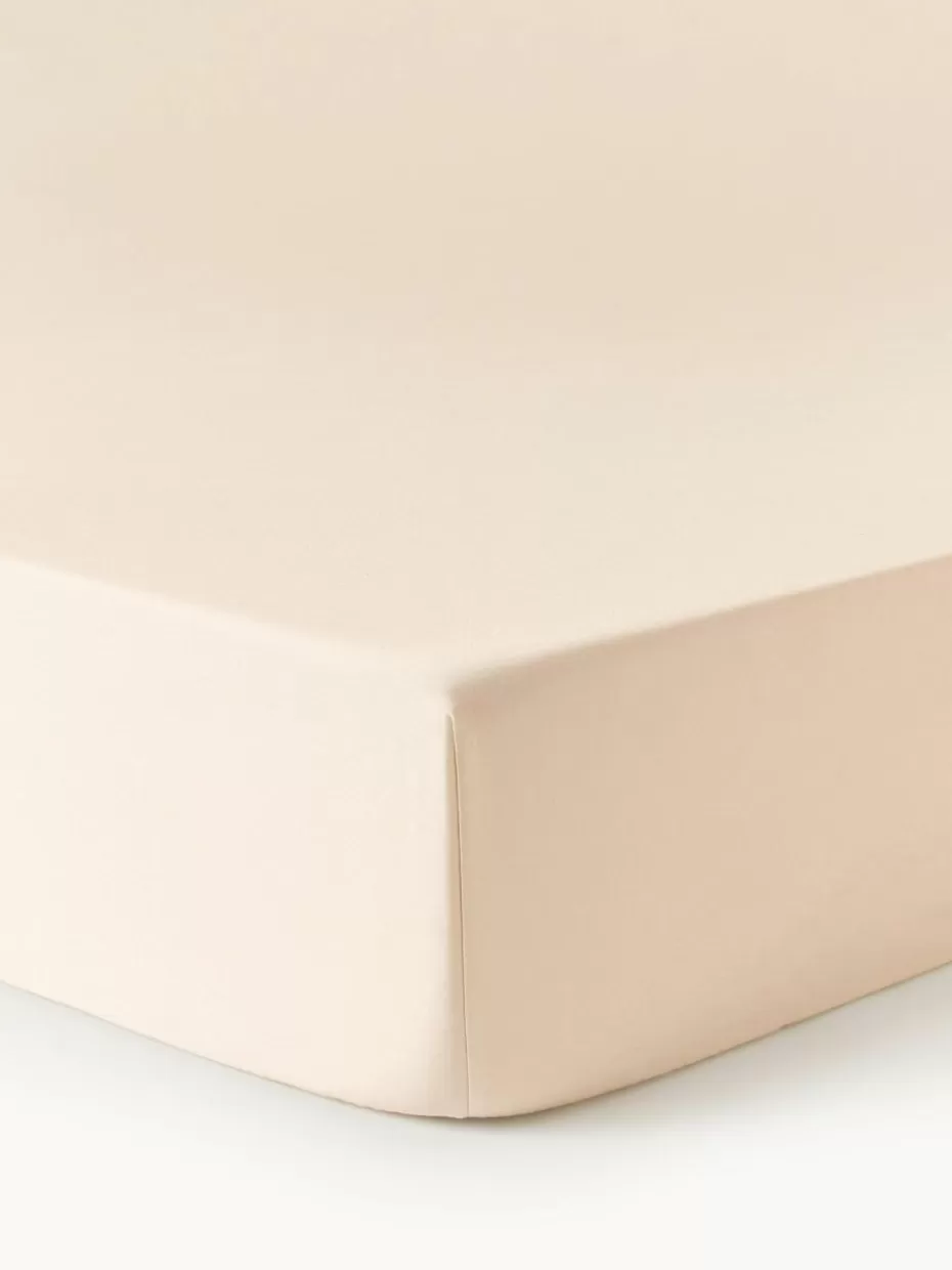 Spannbettlaken-Westwing Collection Topper-Spannbettlaken Premium, Baumwollsatin Peach