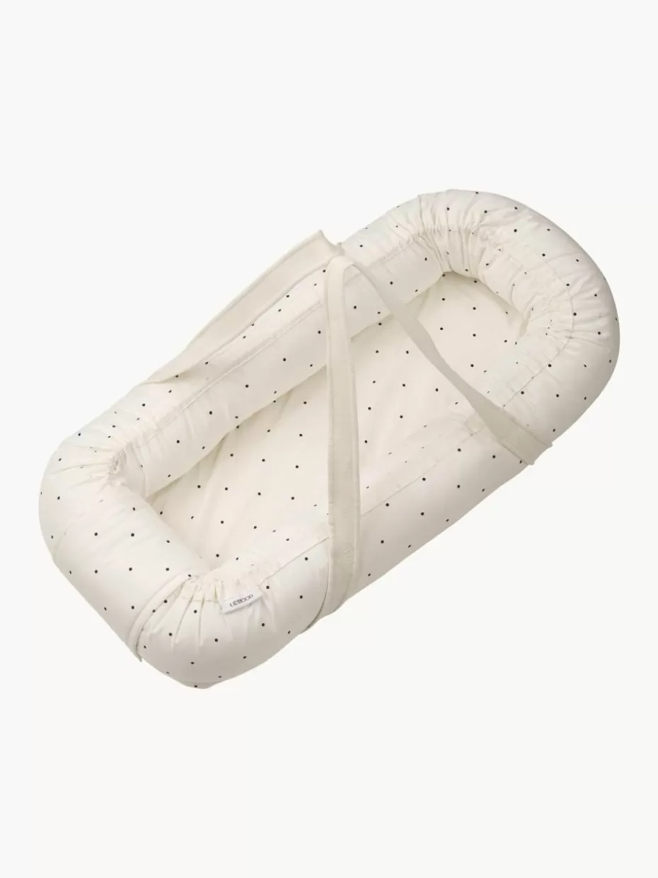 Wickeln & Pflege-Liewood Tragbares Babynest Gro aus Baumwolle Cremeweiß, Schwarz gepunktet