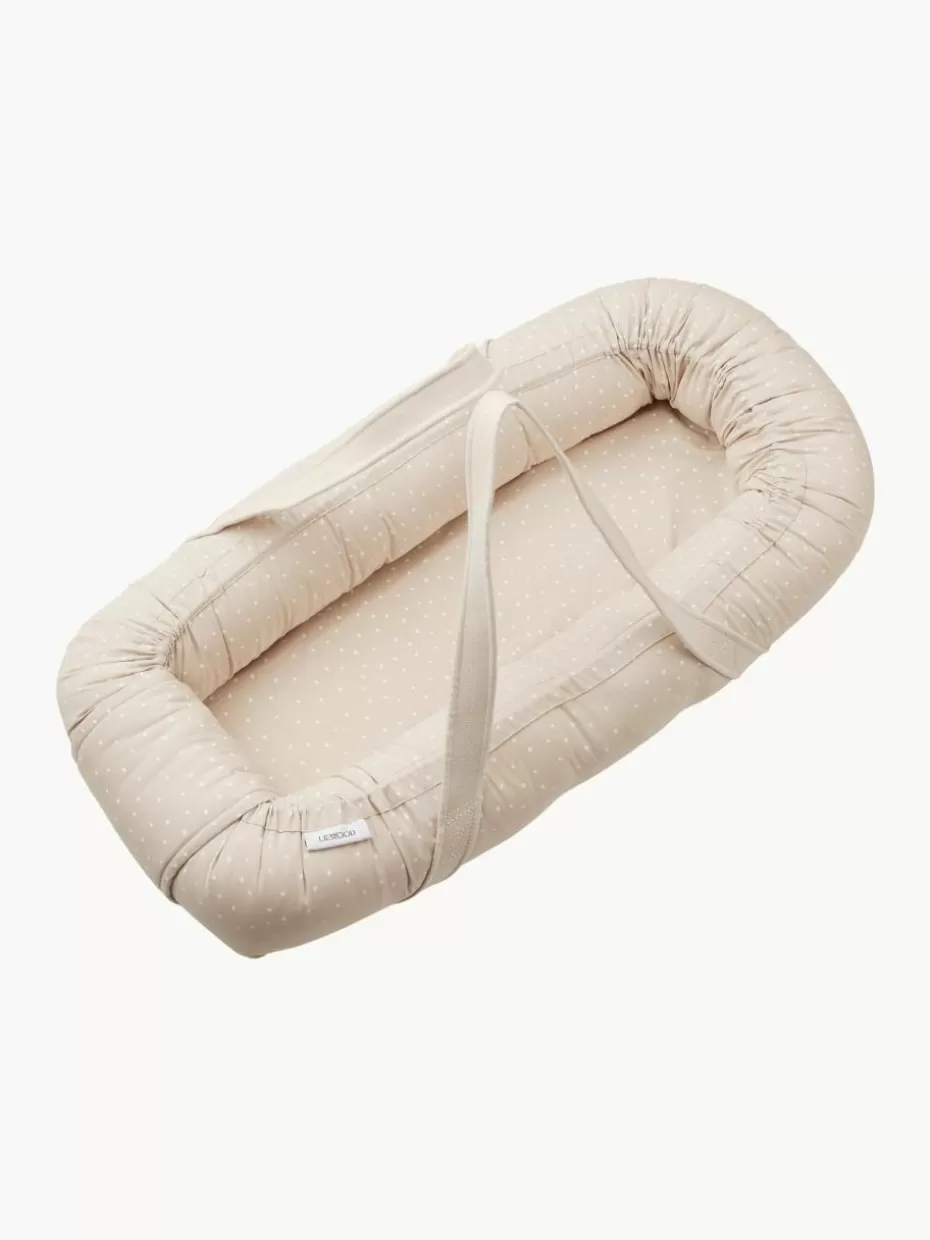 Babynester & Schlafsäcke-Liewood Tragbares Babynest Gro aus Baumwolle Hellbeige, Weiß gepunktet