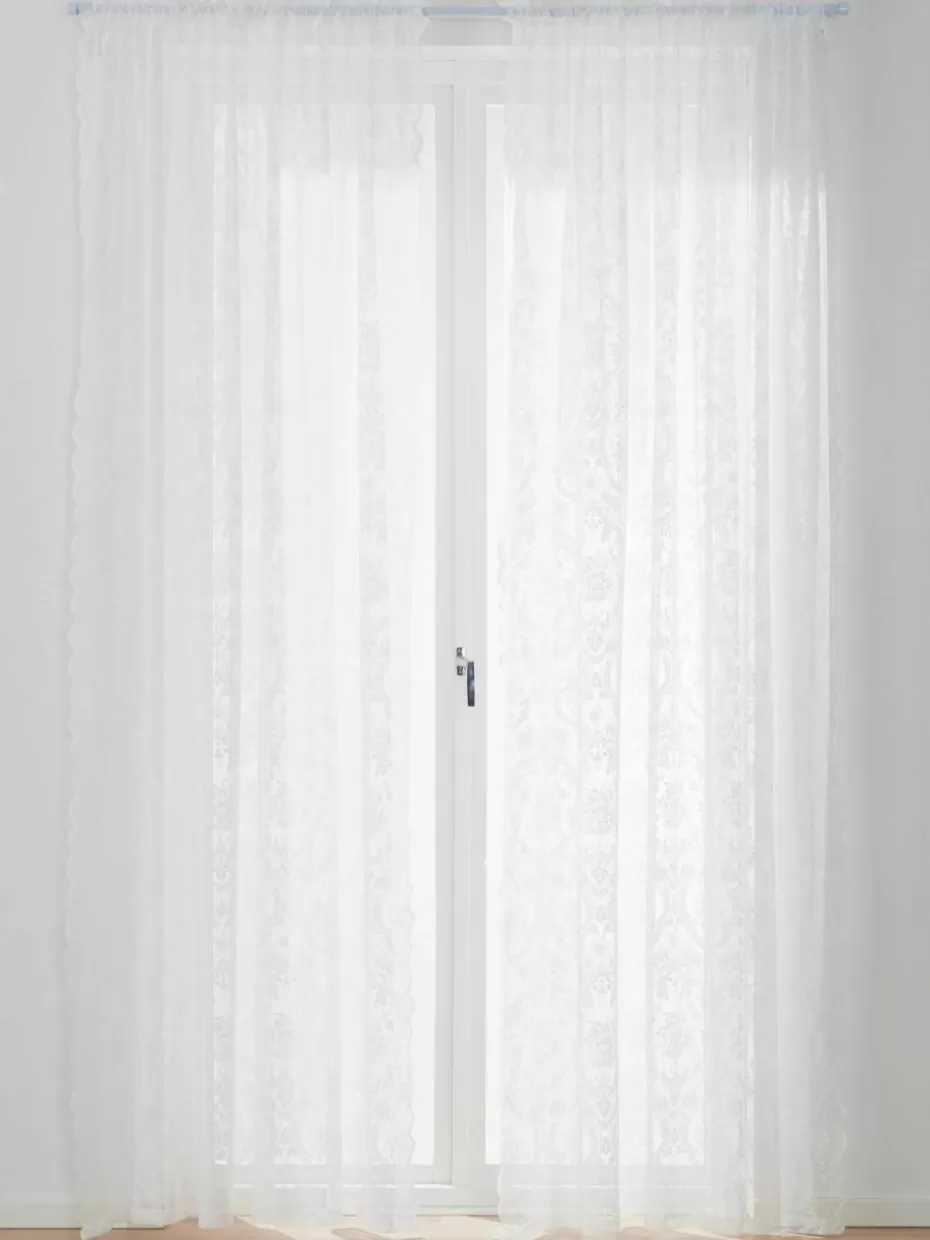Vorhänge-Jotex Transparente Spitzen-Gardinen Lacina mit Tunnelsaum, 2 Stück