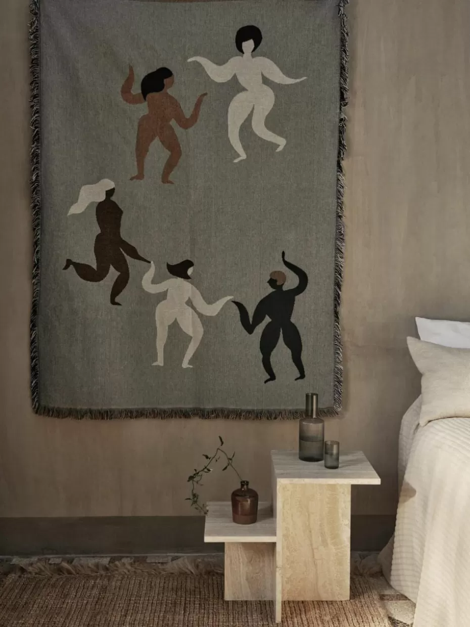 Beistelltische-ferm LIVING Travertin-Beistelltisch Distinct mit zwei Tischplatten Travertin Beige