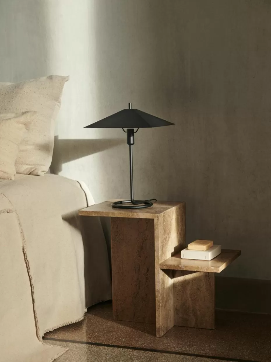 Beistelltische-ferm LIVING Travertin-Beistelltisch Distinct mit zwei Tischplatten Travertin Greige