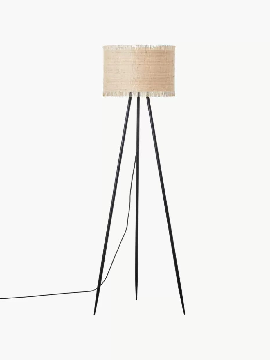Tripod Stehlampen-Westwing Tripod Stehlampe Raffy aus Seegras