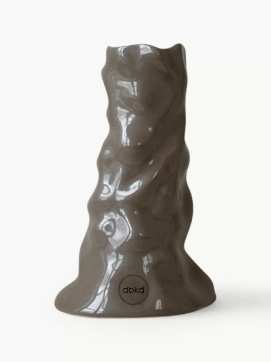 Vasen-DBKD Vase Bloom aus Keramik, H 15 cm Taupe, glänzend