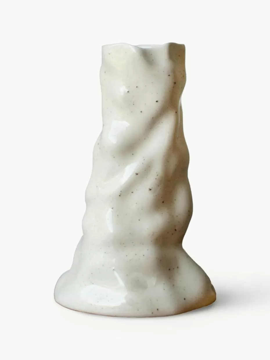 Vasen-DBKD Vase Bloom aus Keramik, H 15 cm Cremeweiß, gesprenkelt und matt