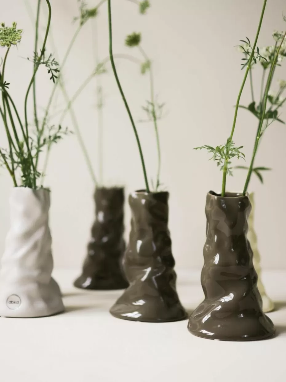 Vasen-DBKD Vase Bloom aus Keramik, H 15 cm Taupe, glänzend