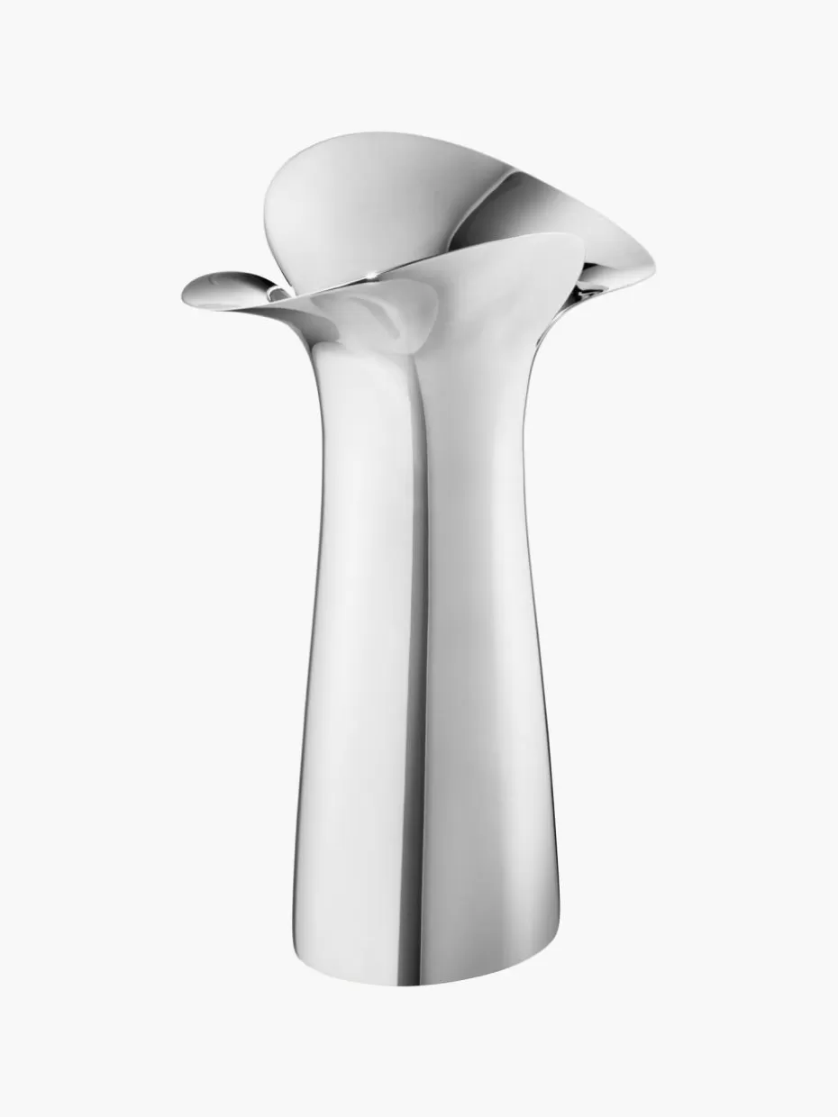 Vasen-Georg Jensen Vase Bloom Botanica aus Edelstahl, H 15 cm