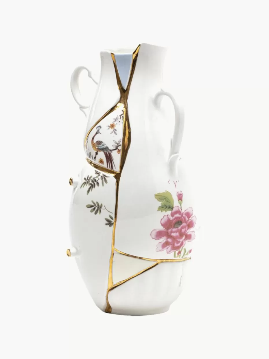 Vasen-Seletti Vase Kintsugi aus Fine Bone China, H 32 cm