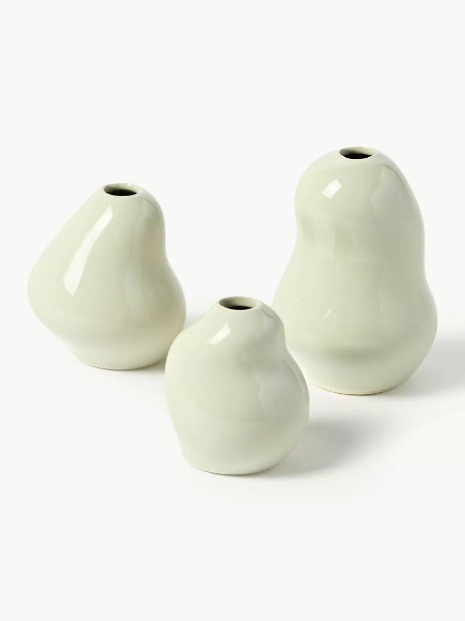 Vasen-Westwing Collection Vasen Madhuri aus Steinzeug, 3er-Set Off White