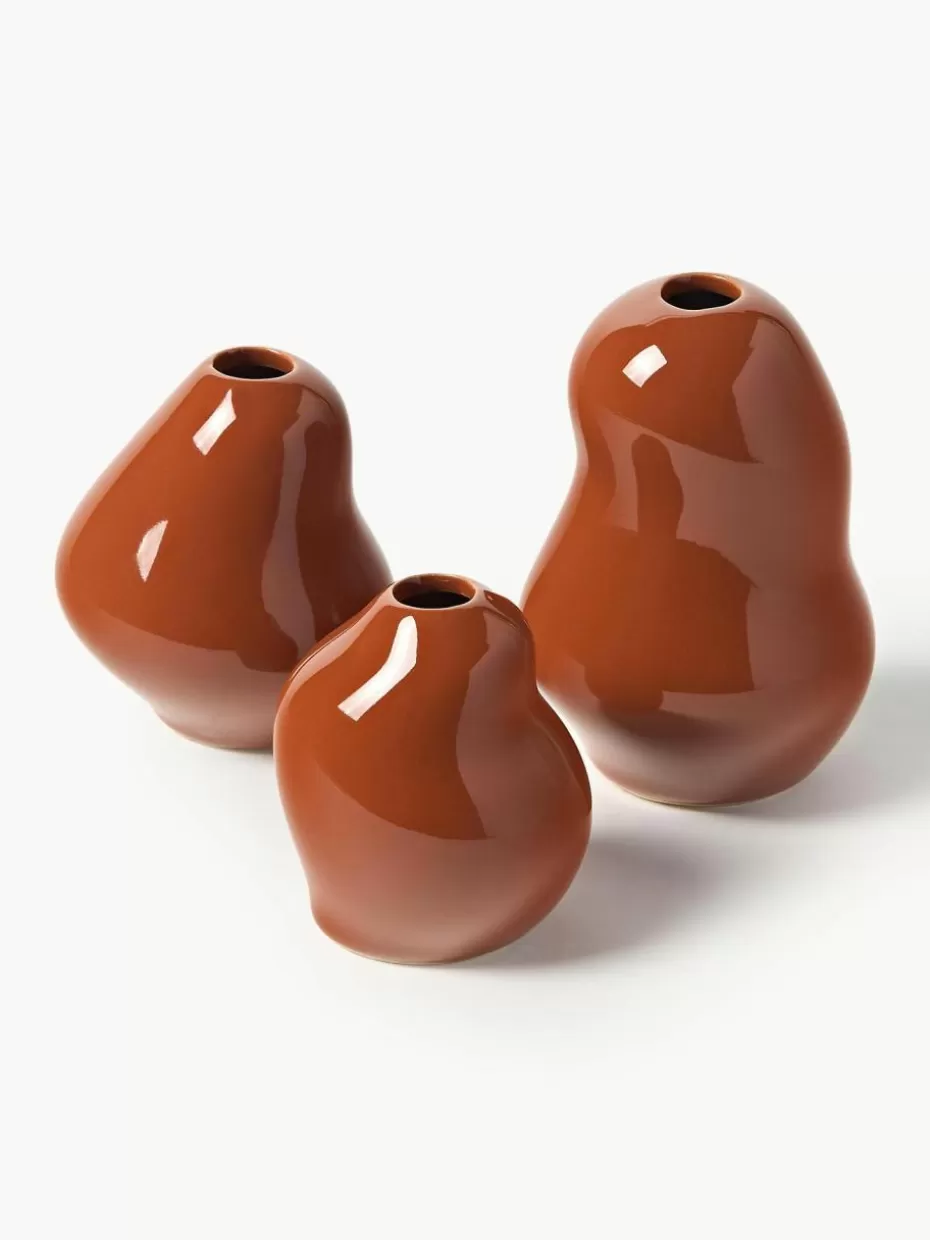 Vasen-Westwing Collection Vasen Madhuri aus Steinzeug, 3er-Set Orange