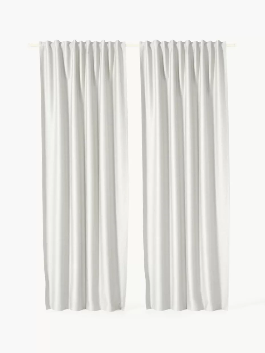 Vorhänge-Westwing Collection Verdunklungsvorhang Asher mit Multiband, 2 Stück Hellbeige