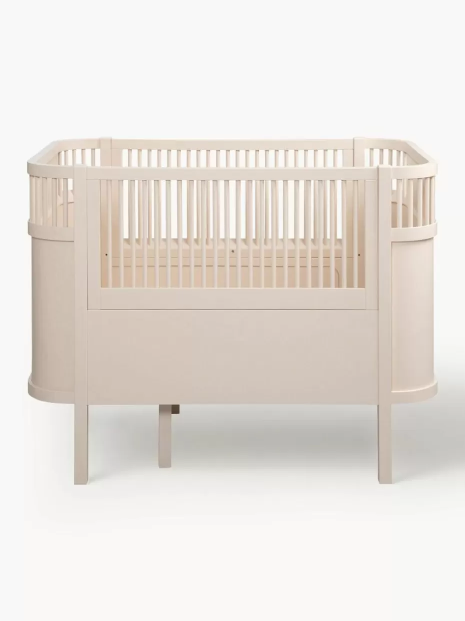 Babybetten-Sebra Verlängerbares Babybett Baby & Junior aus Birkenholz, 70 x 110/150 cm Hellbeige