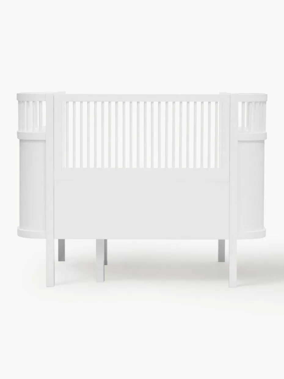 Babybetten-Sebra Verlängerbares Babybett Baby & Junior aus Birkenholz, 70 x 110/150 cm Weiß