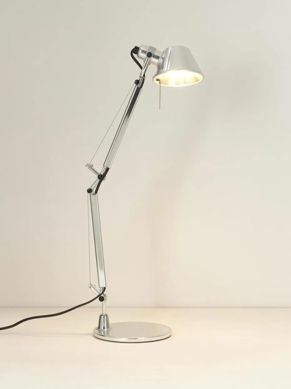 Schreibtischlampen-Artemide Verstellbare Schreibtischlampe Tolomeo Micro Silberfarben
