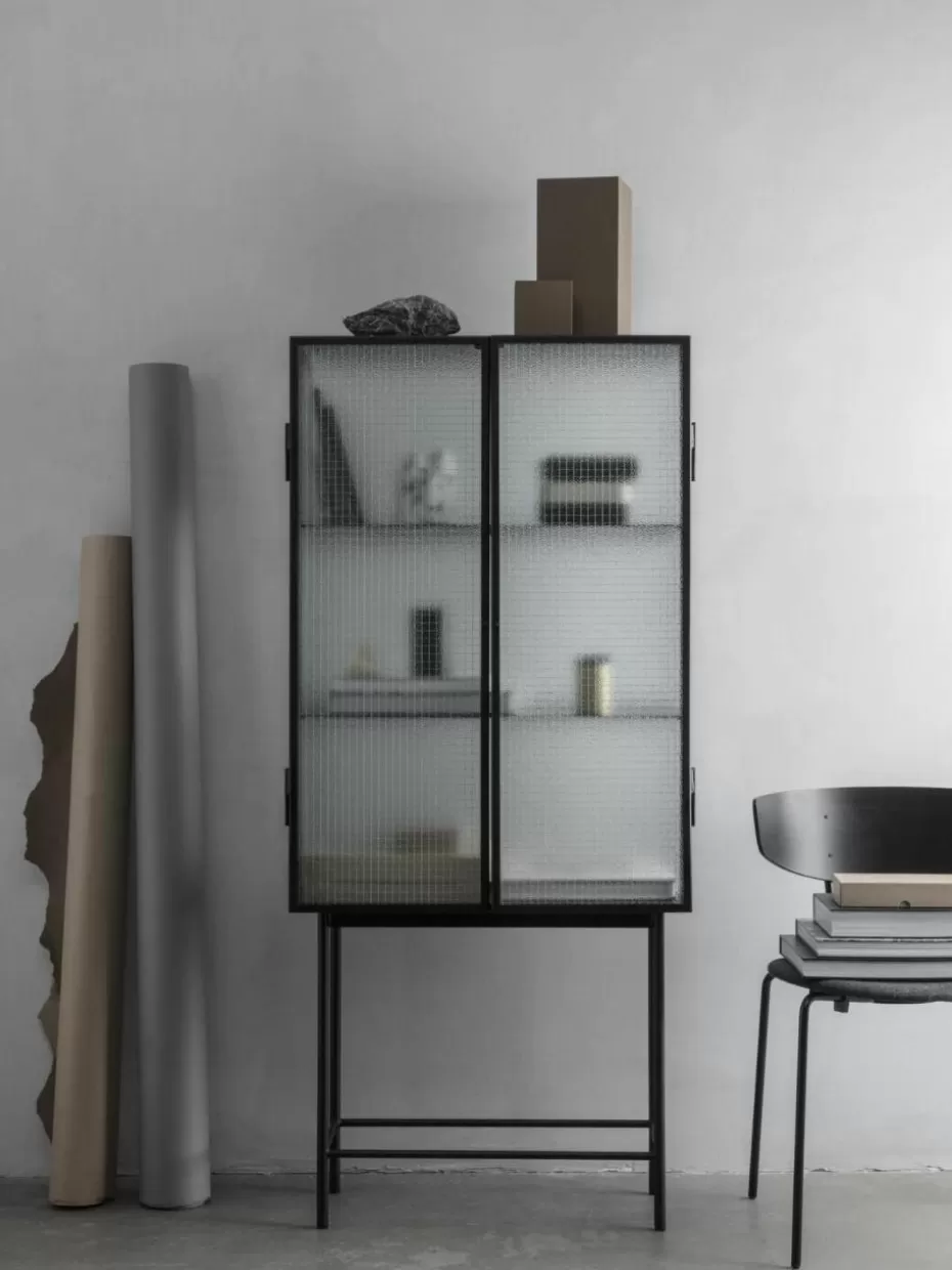 Vitrinen-ferm LIVING Vitrine Haze mit Glastüren Schwarz, Transparent