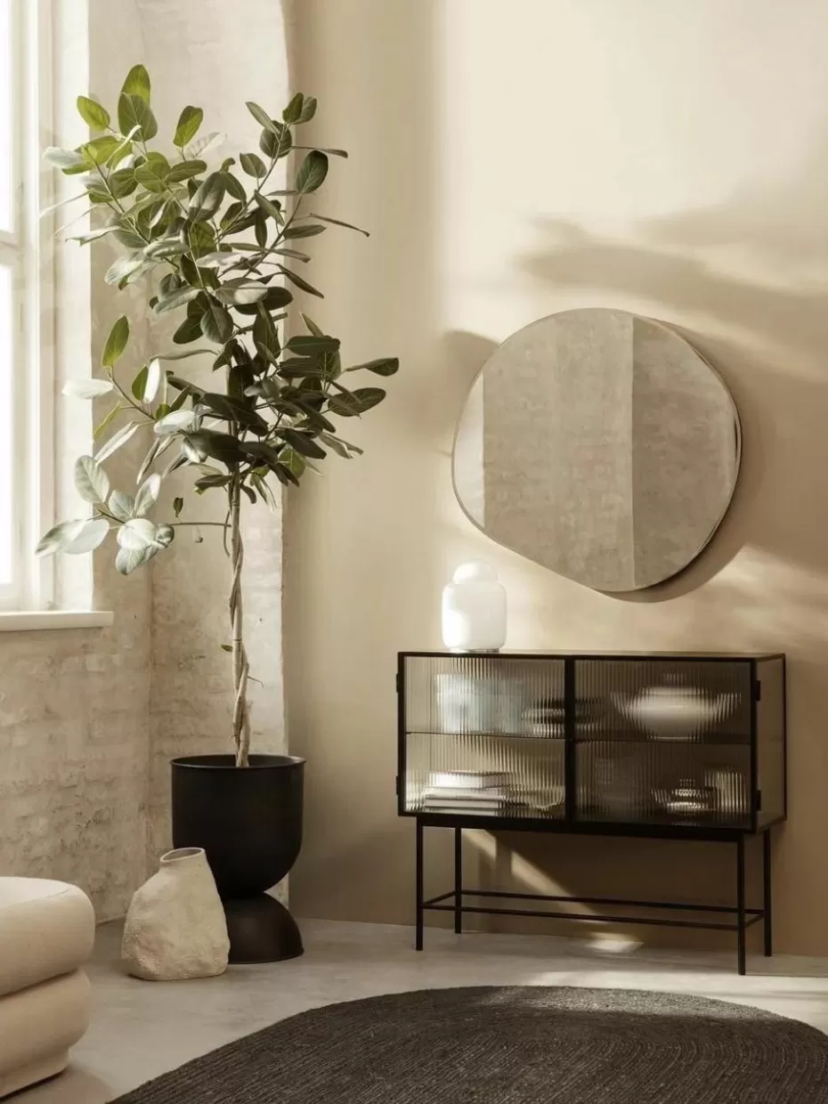 Vitrinen-ferm LIVING Vitrine Haze mit Glastüren Schwarz matt, Transparent
