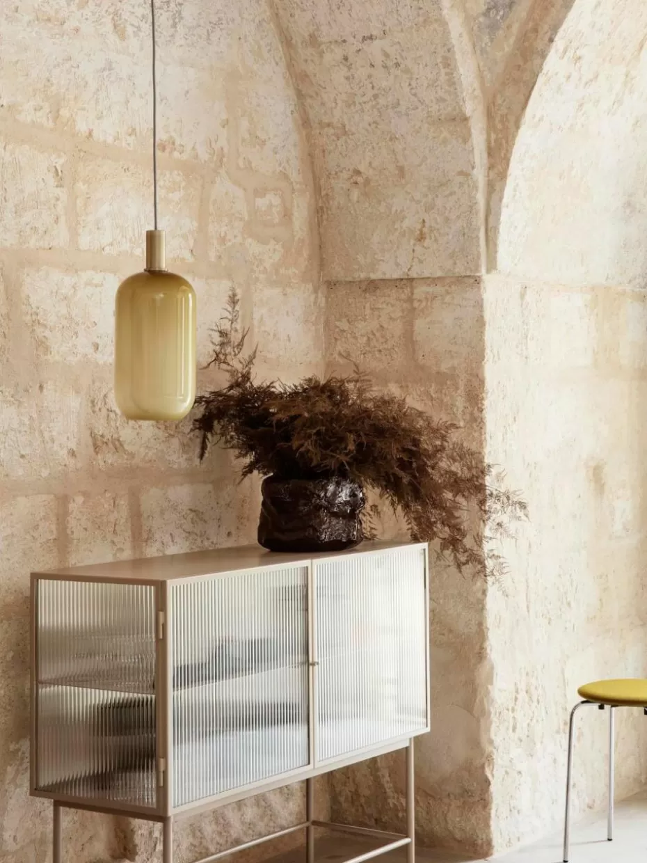 Vitrinen-ferm LIVING Vitrine Haze mit Glastüren Hellbeige matt, Transparent