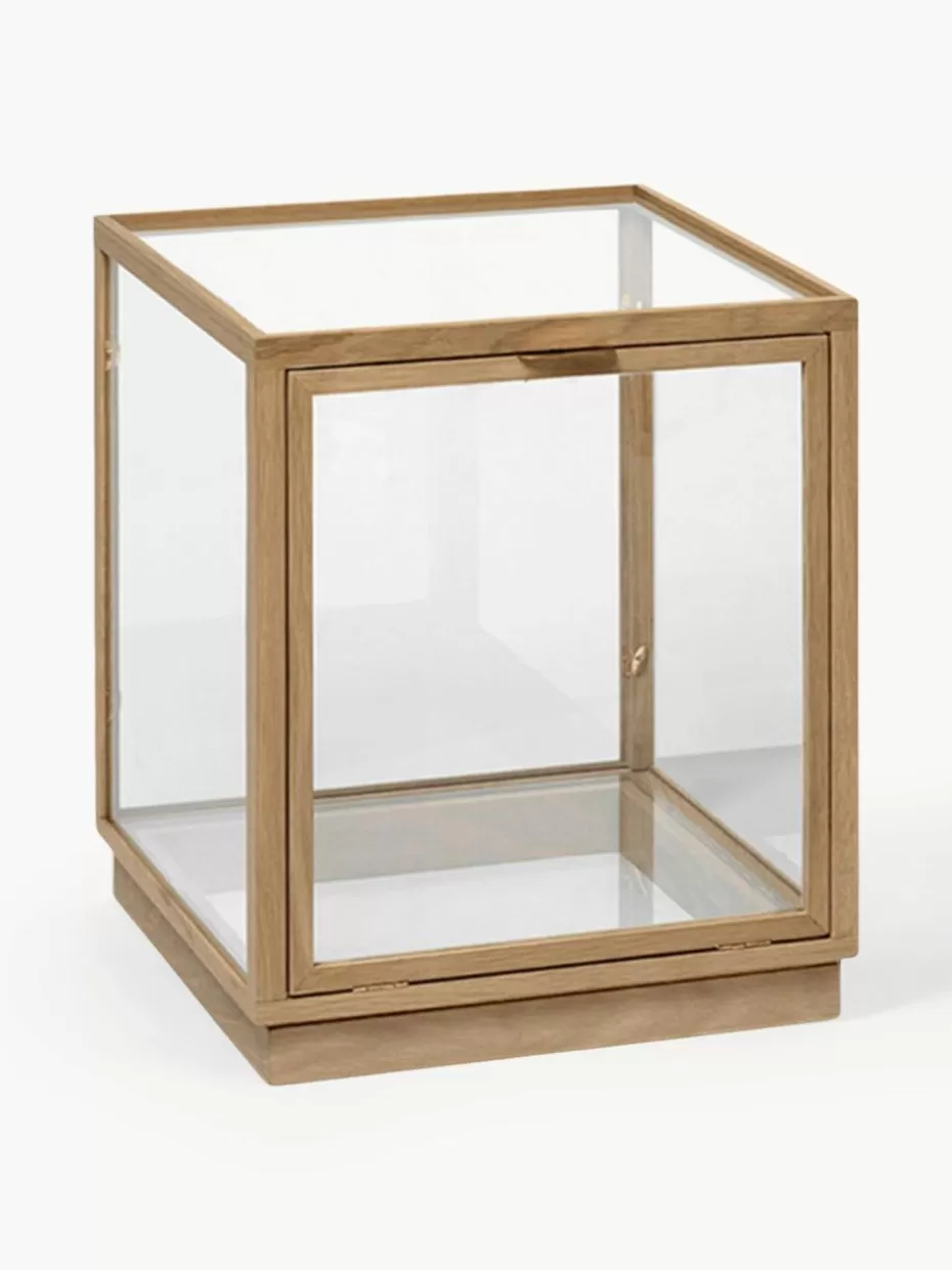 Vitrinen-ferm LIVING Vitrine Miru aus Eichenholz Helles Eichenholz, Transparent
