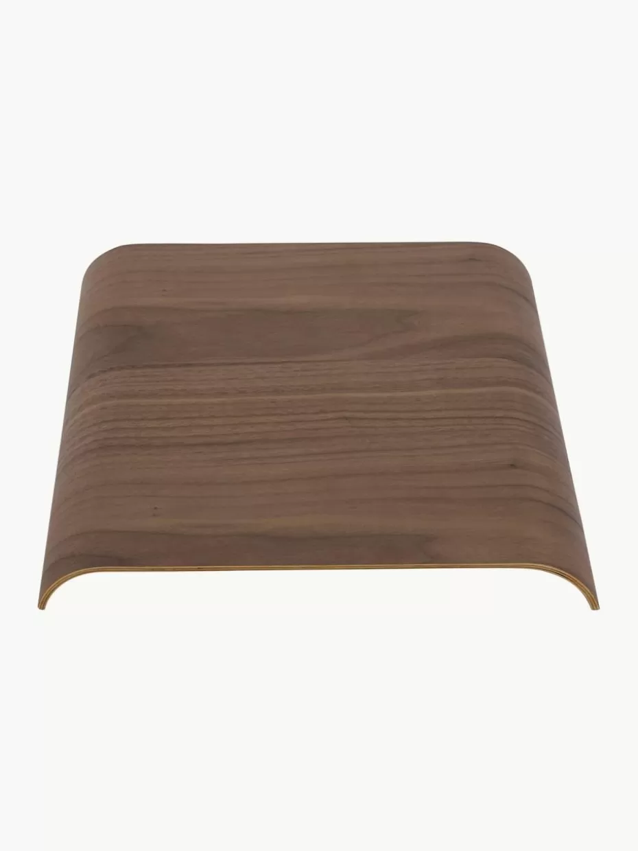 Hocker | Beistelltische-Aytm -Platte Curva für Hocker Walnussholz