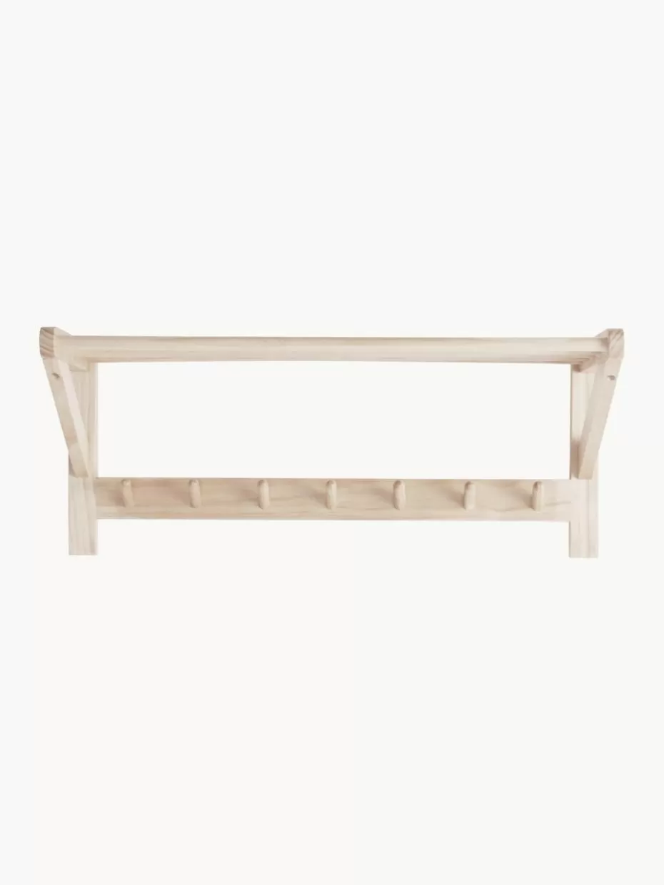 Garderoben-Jotex Wandgarderobe Cole mit Hutablage aus Kiefernholz