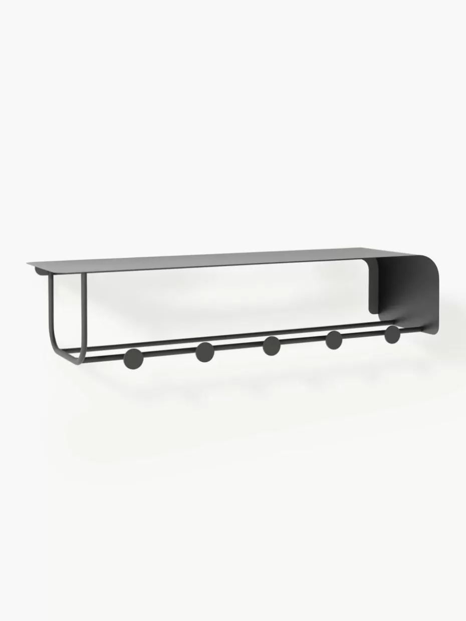 Garderoben-Westwing Collection Wandgarderobe Nash aus Metall Schwarz