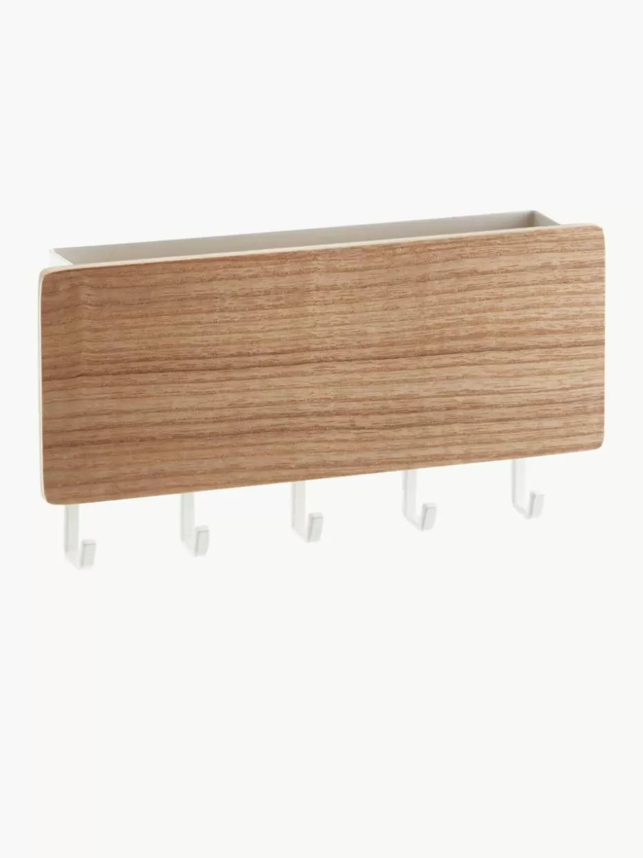 Garderoben-Yamazaki Wandgarderobe Rin mit magnetischer Rückseite Weiß, Holz