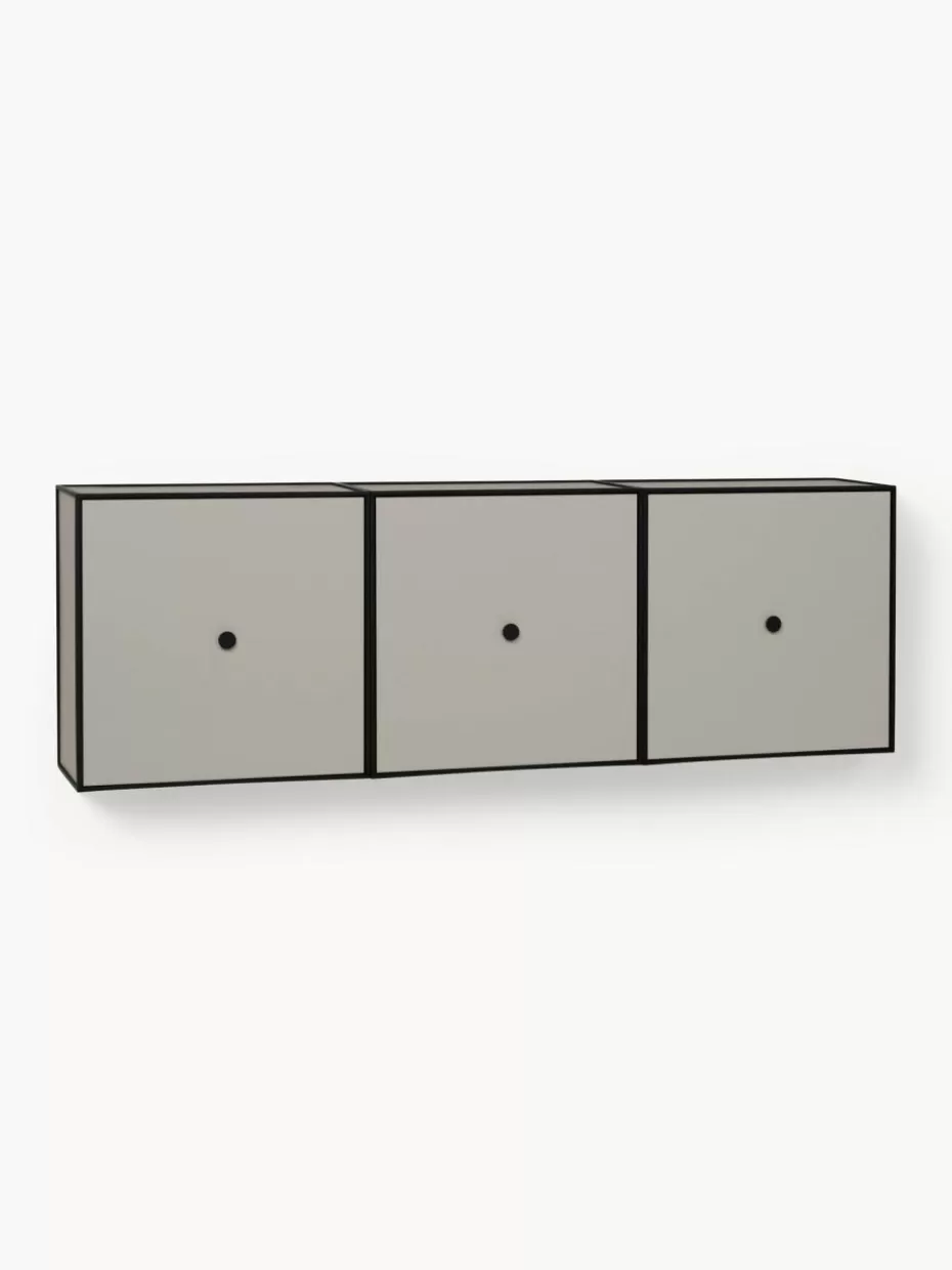 Konsolen-Audo Copenhagen Wandkonsole Frame aus Holz und Metall Greige, Schwarz