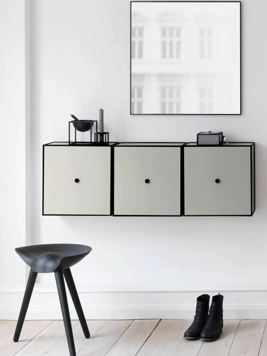 Konsolen-Audo Copenhagen Wandkonsole Frame aus Holz und Metall Greige, Schwarz