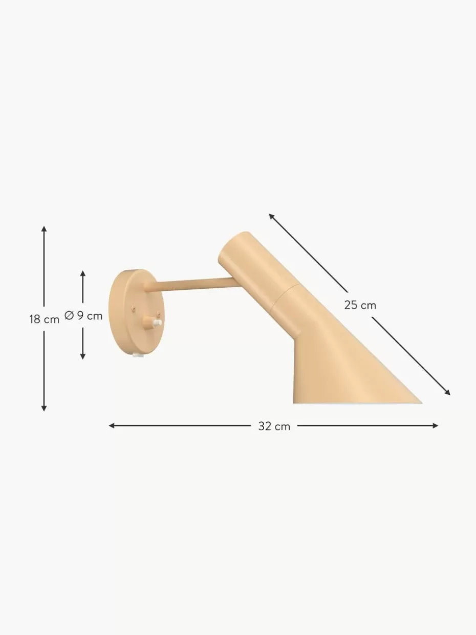 Wandstrahler-Louis Poulsen Wandleuchte AJ mit Stecker Hellbeige