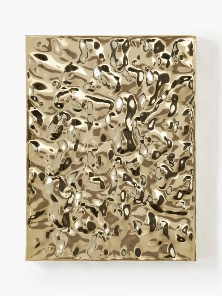 Wandobjekte-Westwing Collection Wandobjekt Splash mit gehämmerter Oberfläche Goldfarben