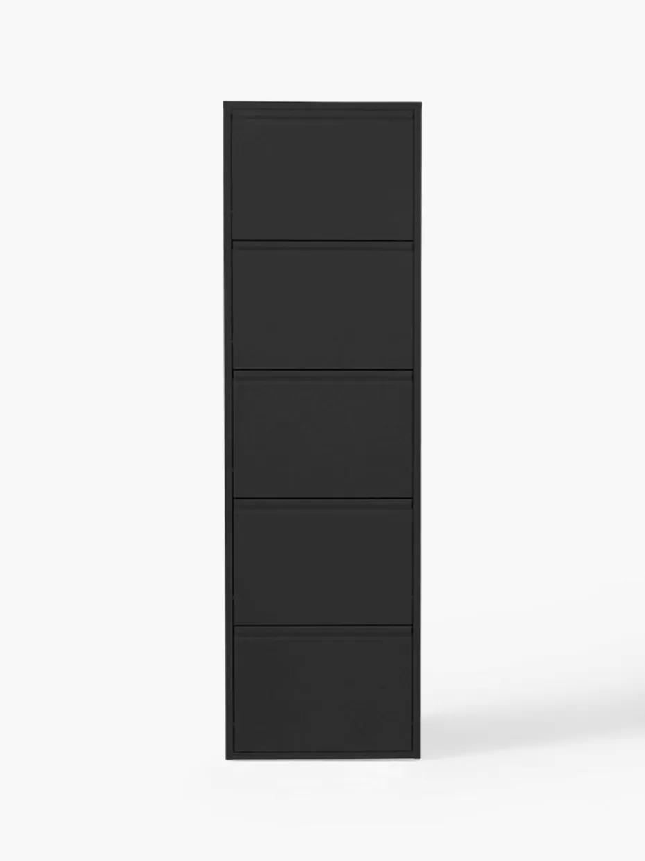 Schuhschränke & Schuhregale-Kare Design Wand-Schuhschrank Caruso mit Klappfächern Schwarz