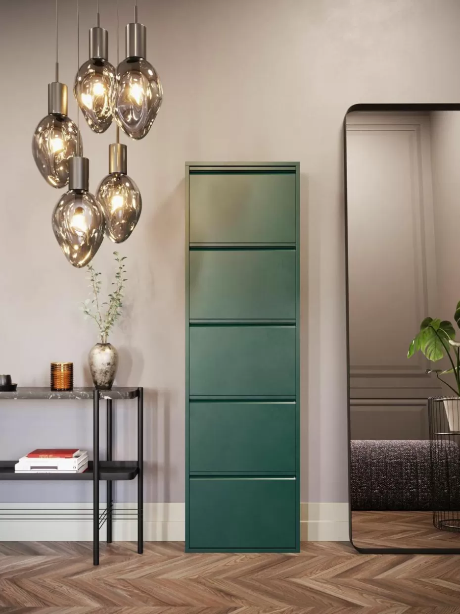 Schuhschränke & Schuhregale-Kare Design Wand-Schuhschrank Caruso mit Klappfächern Petrol