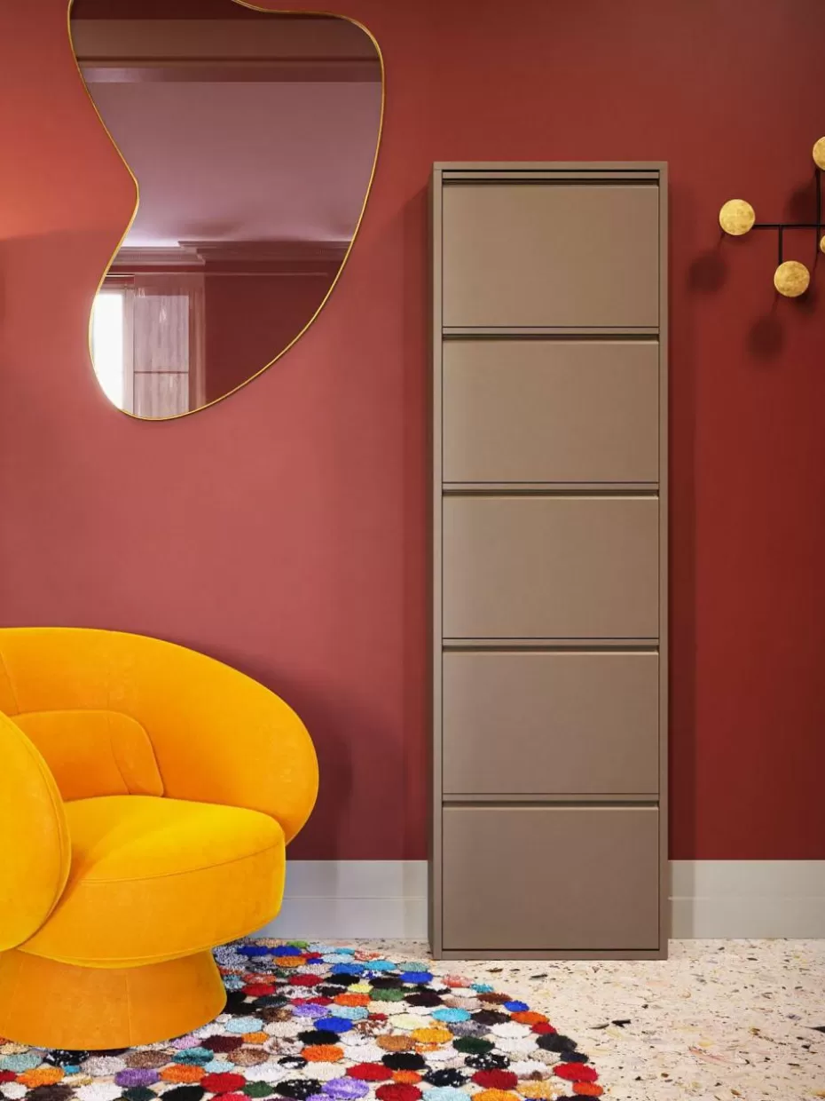 Schuhschränke & Schuhregale-Kare Design Wand-Schuhschrank Caruso mit Klappfächern Taupe