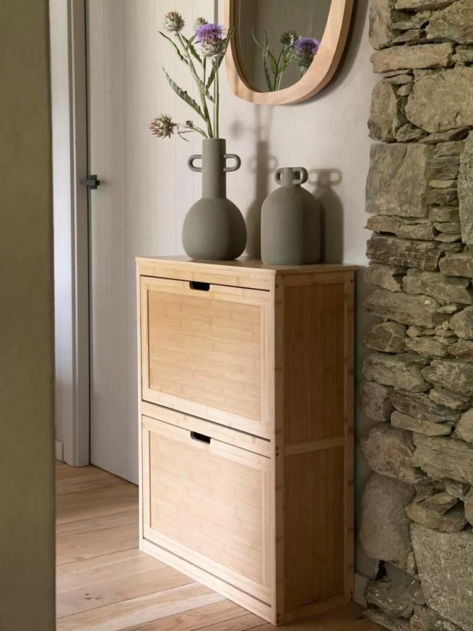 Schuhschränke & Schuhregale-Andrea House Wand-Schuhschrank Kedar aus Bambusholz
