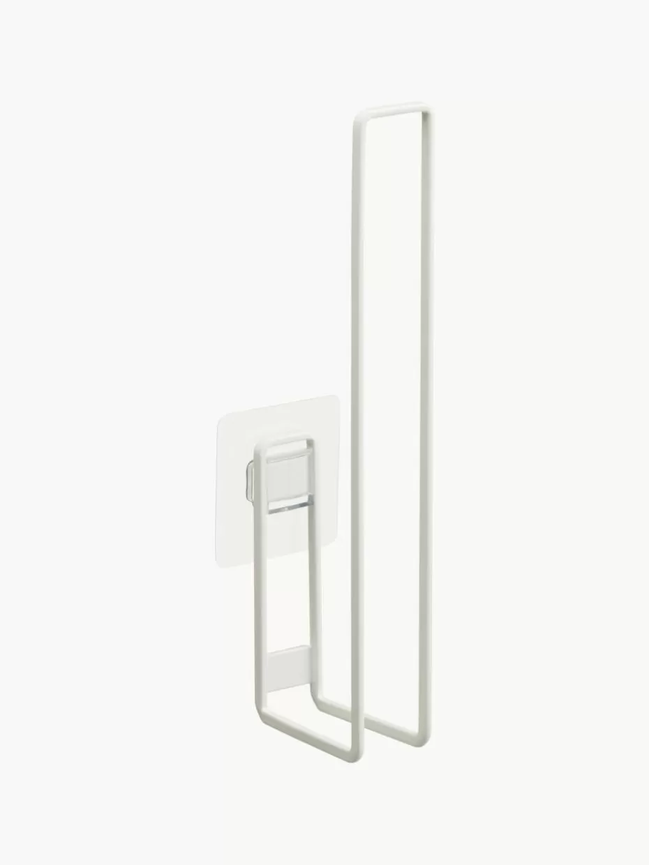 Toilettenpapierhalter-Yamazaki Wand-Toilettenpapierhalter Tower mit Klebehaken Weiß, matt