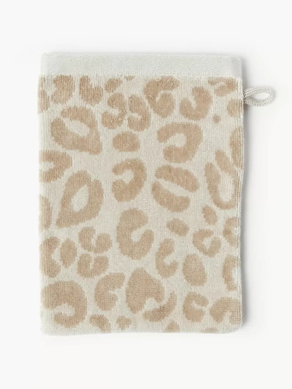 Handtücher-Westwing Collection Waschhandschuhe Leo, 2 Stück Cremeweiß, Beige