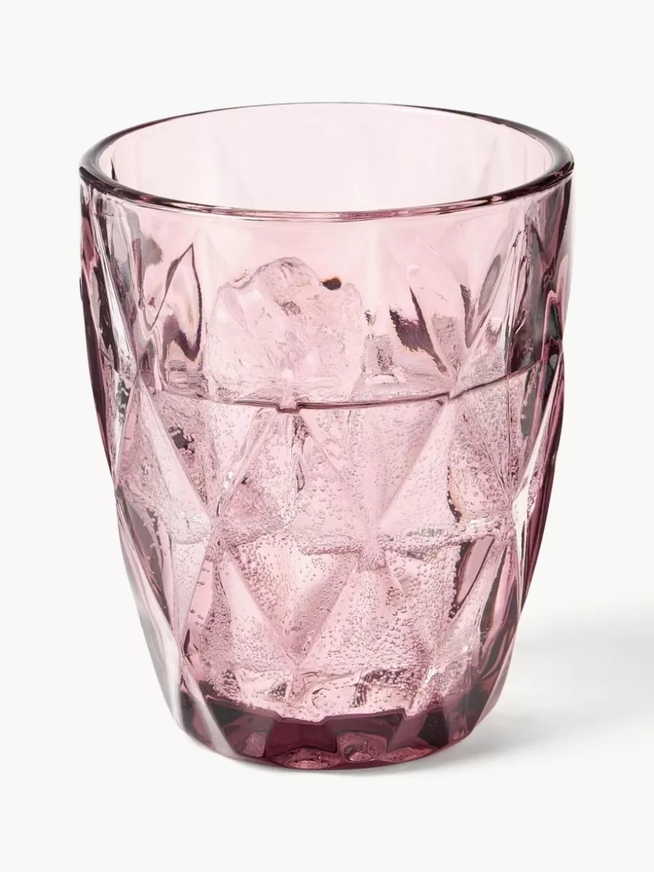 Wassergläser-Westwing Collection Wassergläser Colorado mit Strukturmuster, 4 Stück Mauve