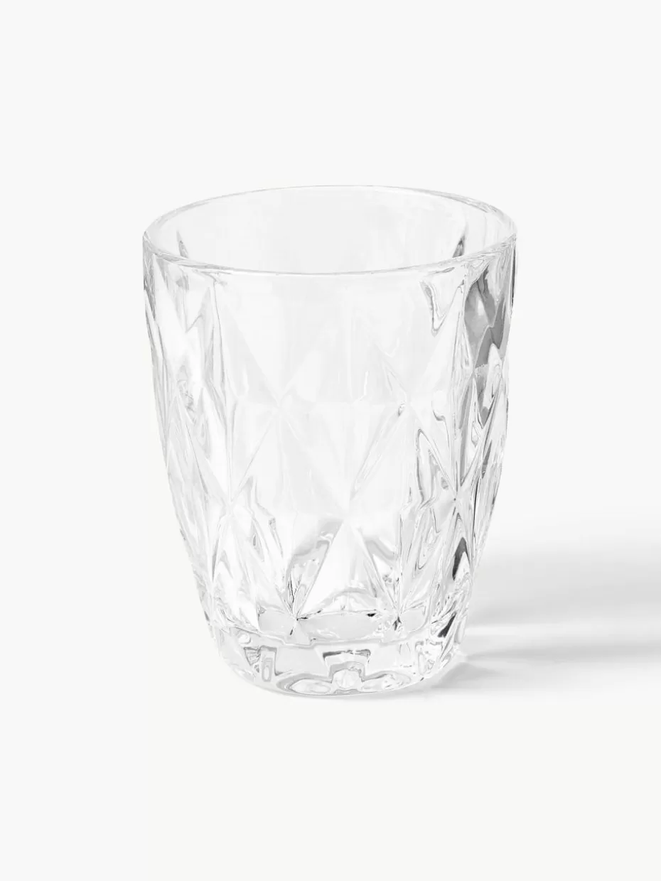 Wassergläser-Westwing Collection Wassergläser Colorado mit Strukturmuster, 4 Stück Transparent